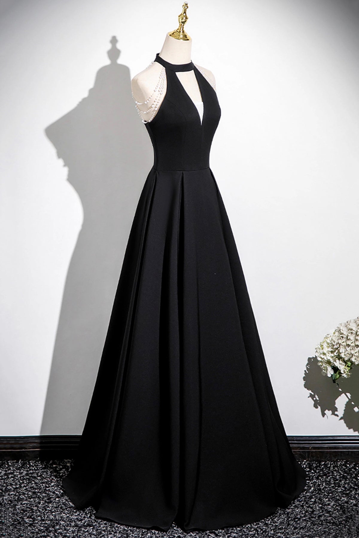 Black A-Line Short Prom Dress, Simple Black Evening Party Dress
