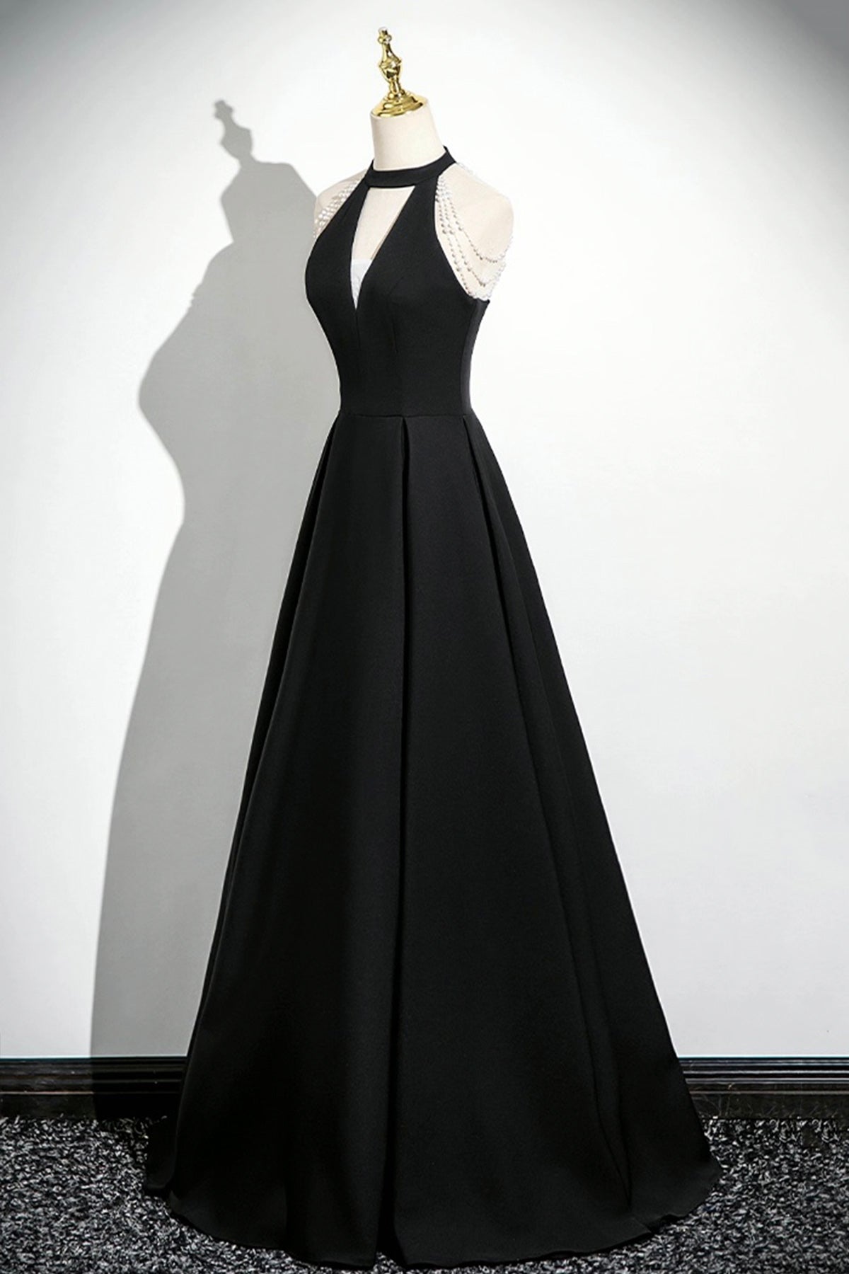 Black A-Line Short Prom Dress, Simple Black Evening Party Dress