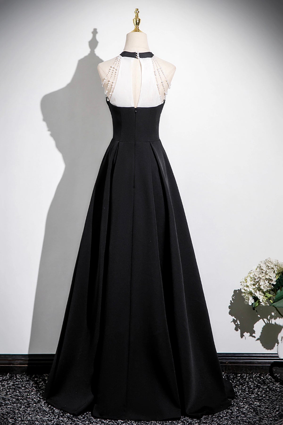 Black A-Line Short Prom Dress, Simple Black Evening Party Dress