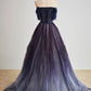 Purple Gradient Tulle Long Prom Dress, Beautiful A-Line Evening Party Dress