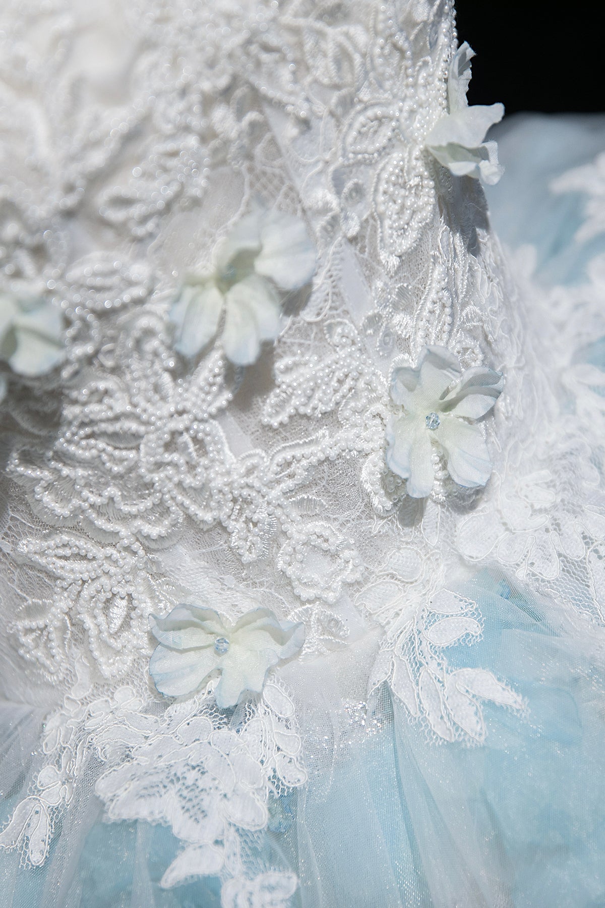 Beautiful Tulle Lace Long Prom Dress, A-Line Strapless Evening Party Dress