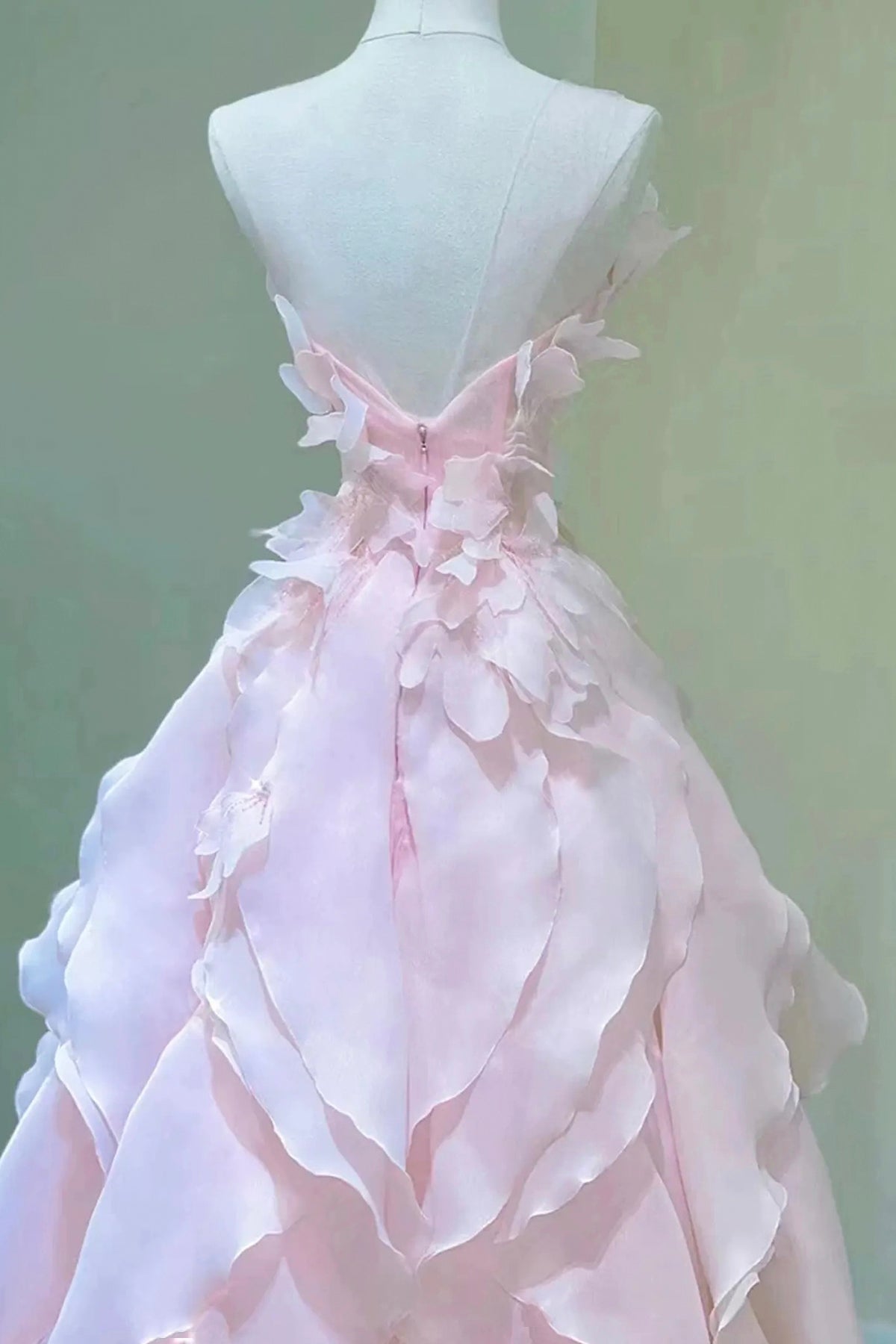 Pink A-Line Fashion Fairy Long Party Dress, Pink Evening Party Dress