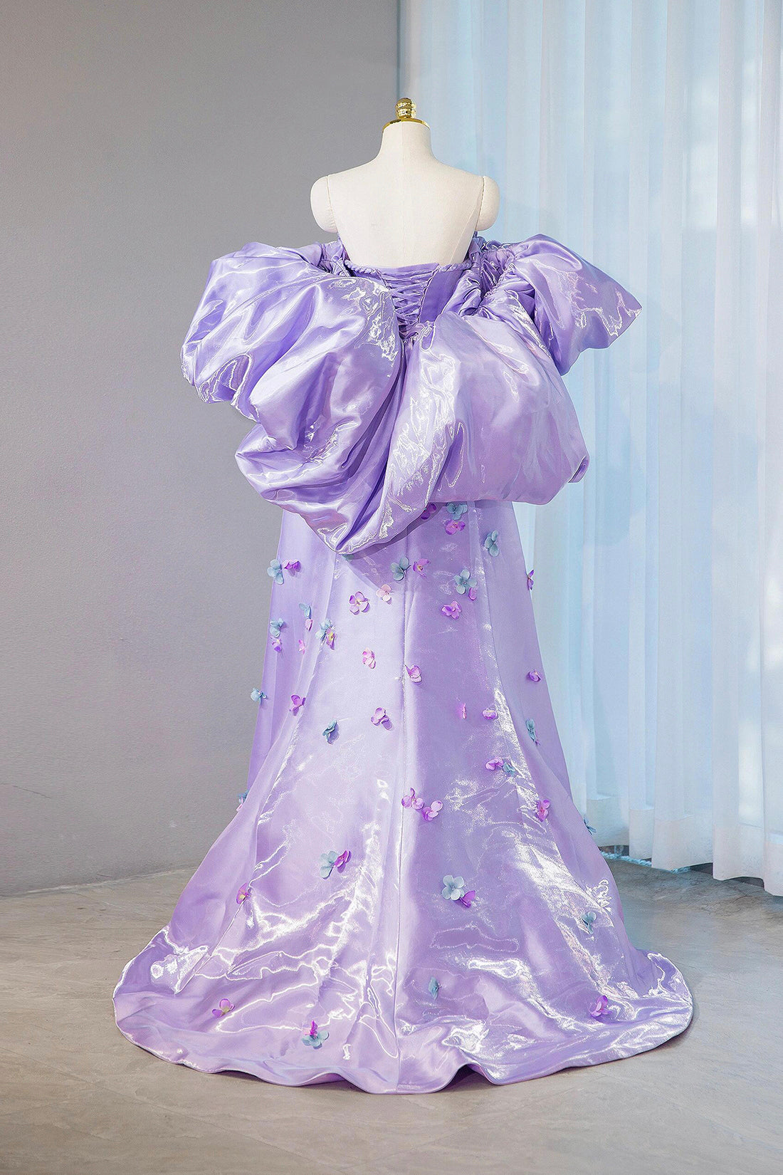 Purple Satin Long Prom Dress, Beautiful A-Line Evening Party Dress