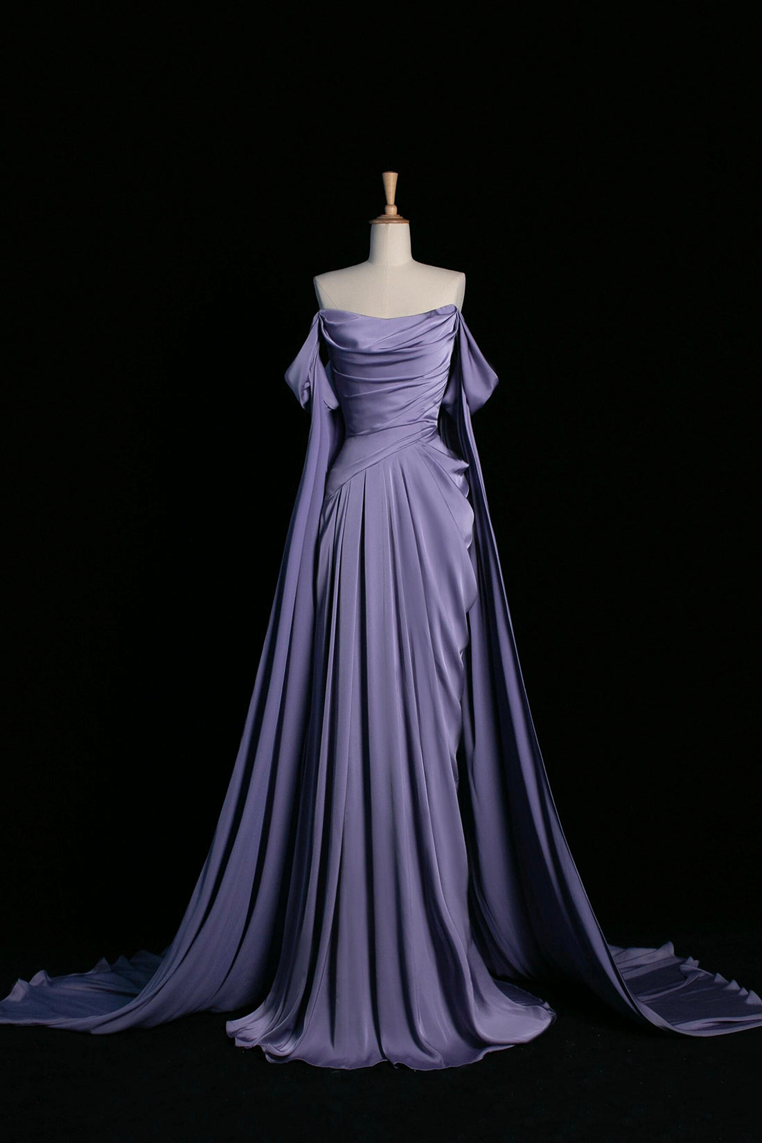 Purple Satin Long Prom Dress, Elegant A-Line Evening Party Dress