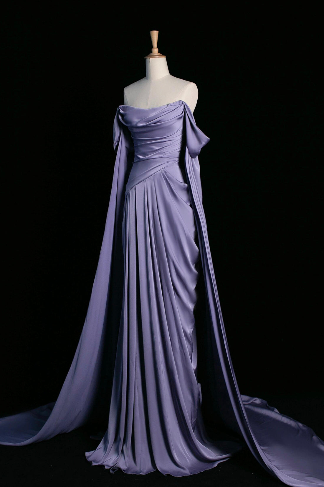 Purple Satin Long Prom Dress, Elegant A-Line Evening Party Dress