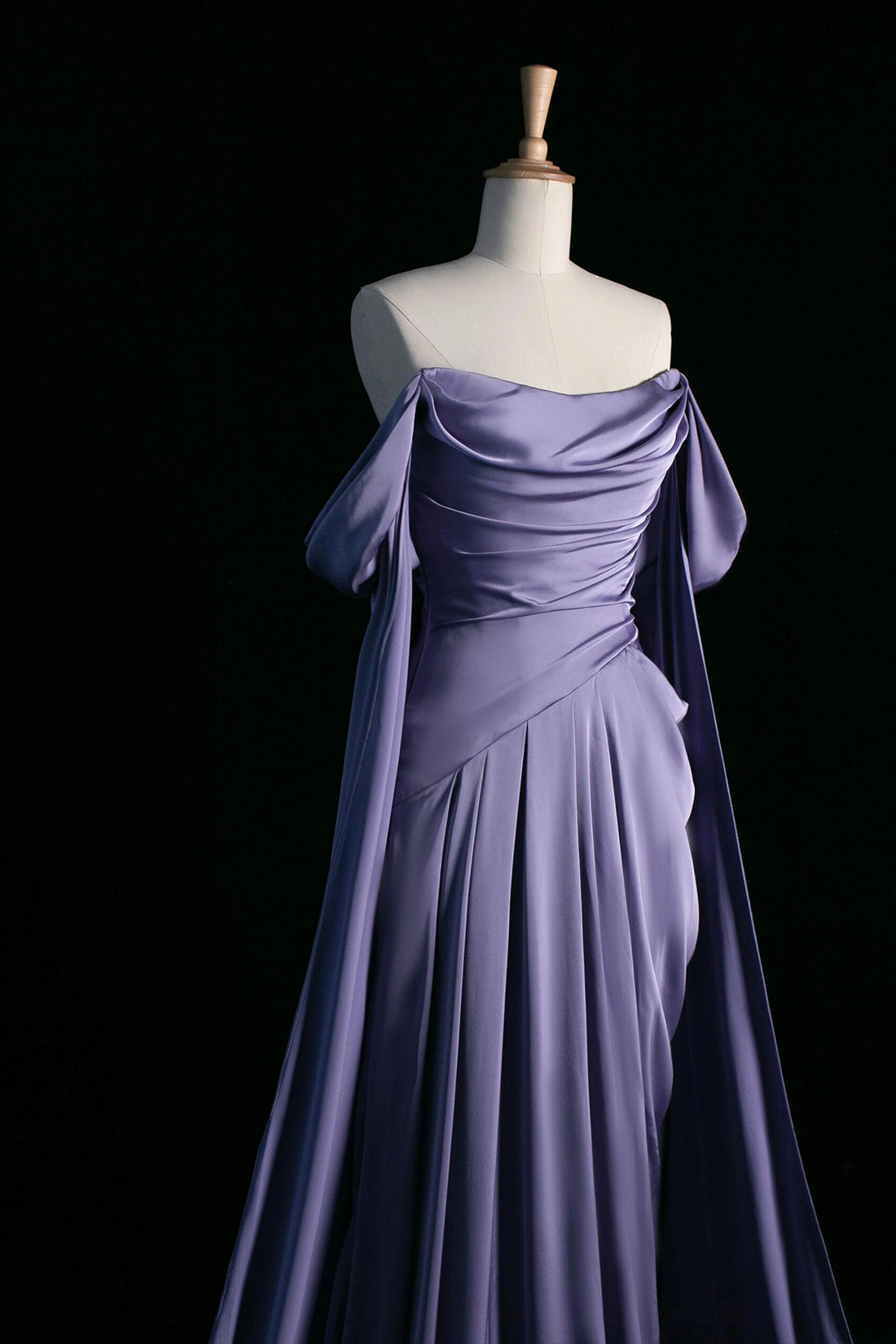 Purple Satin Long Prom Dress, Elegant A-Line Evening Party Dress