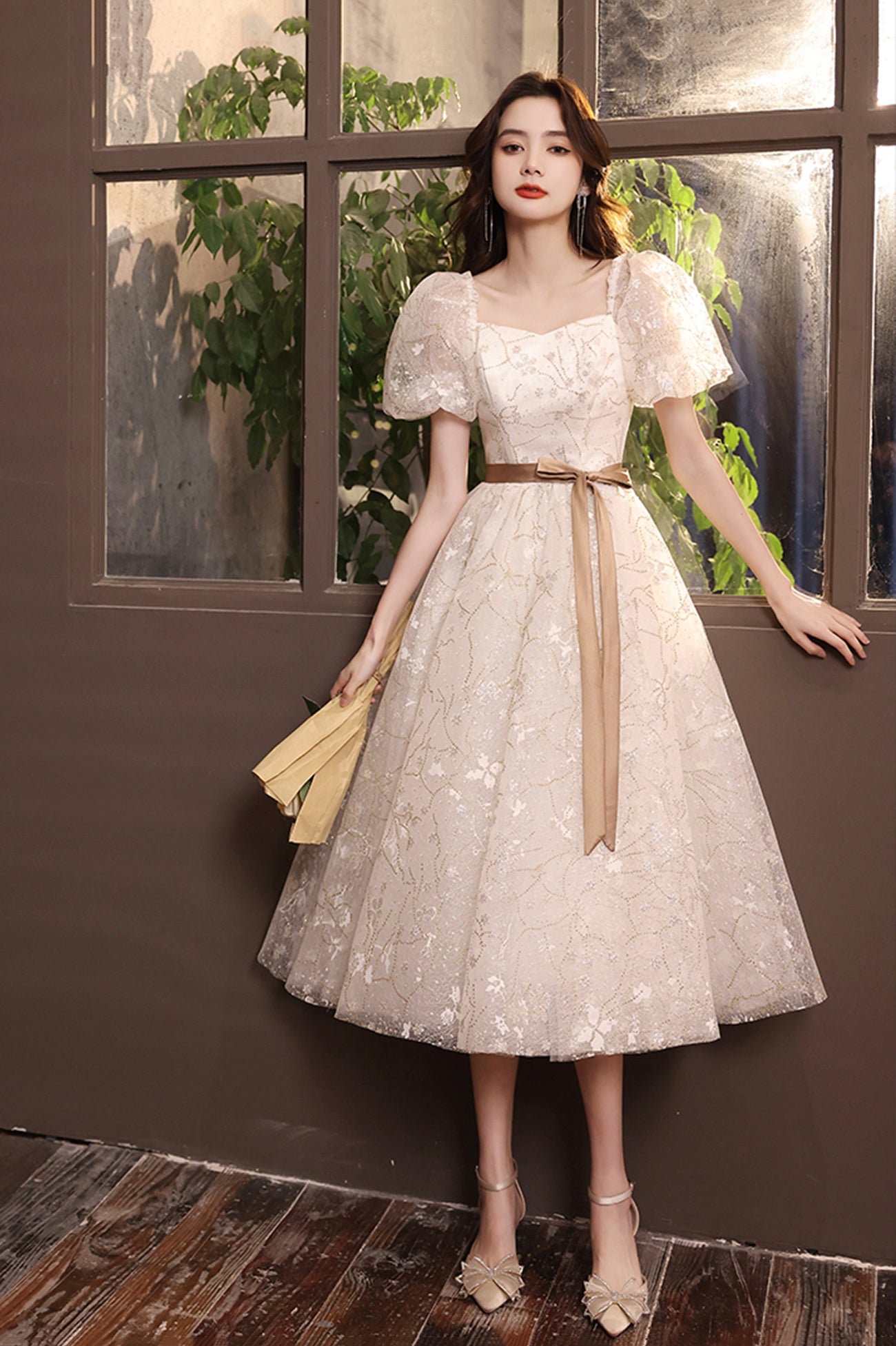 open lace back dress White Tulle Short Prom Dress, A-Line Short Sleeve Evening Dress girlideas open lace back dress White Tulle Short Prom Dress, A-Line Short Sleeve Evening Dress girlideas