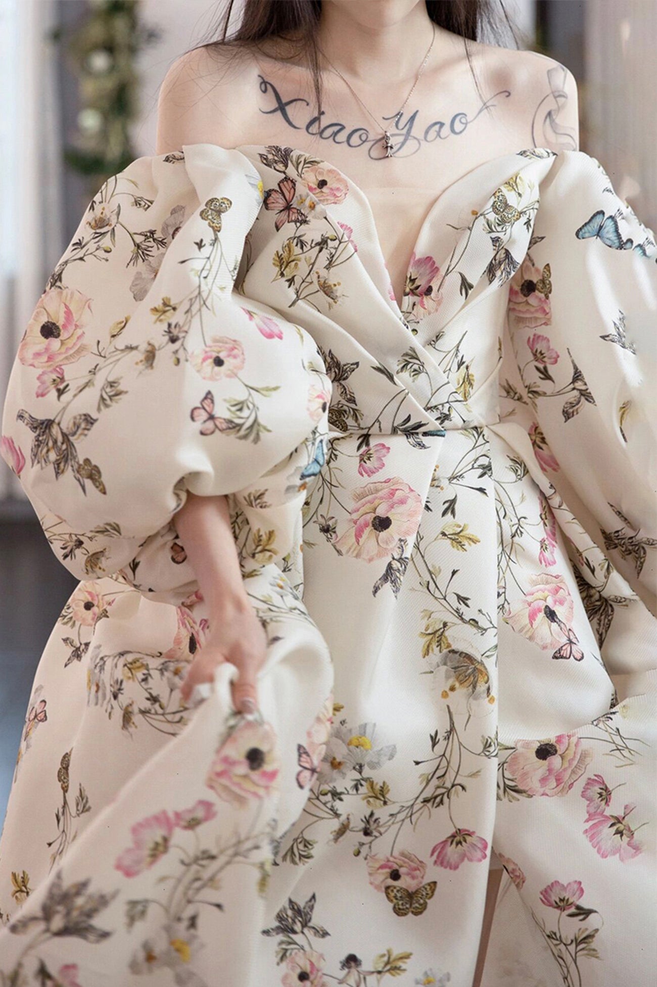 Stylish Printed Pattern Long Prom Dress Evening Dress