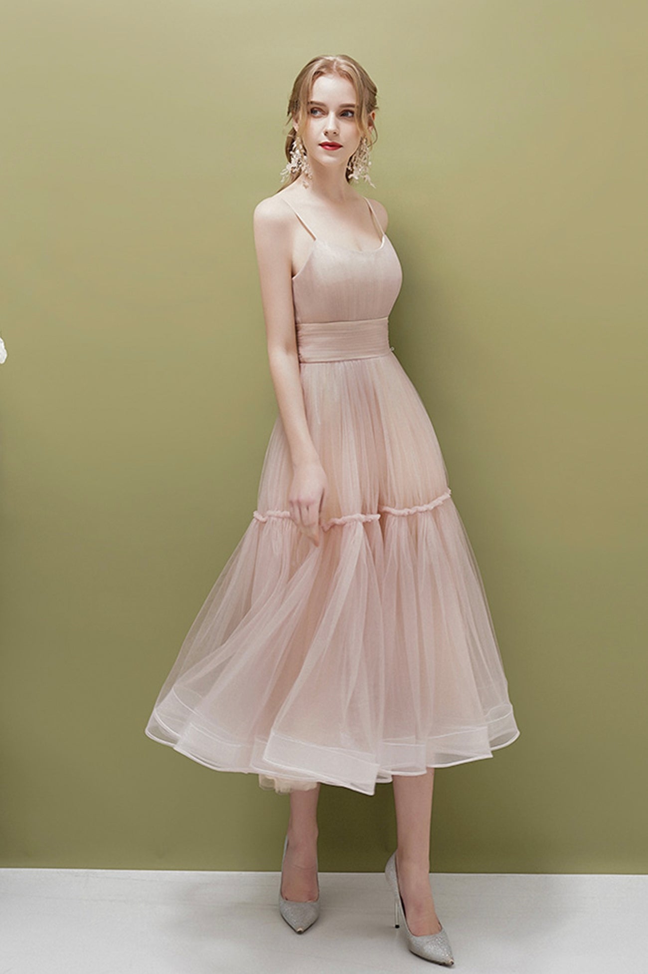 Lovely Spaghetti Strap Tulle Short A-Line Prom Dress