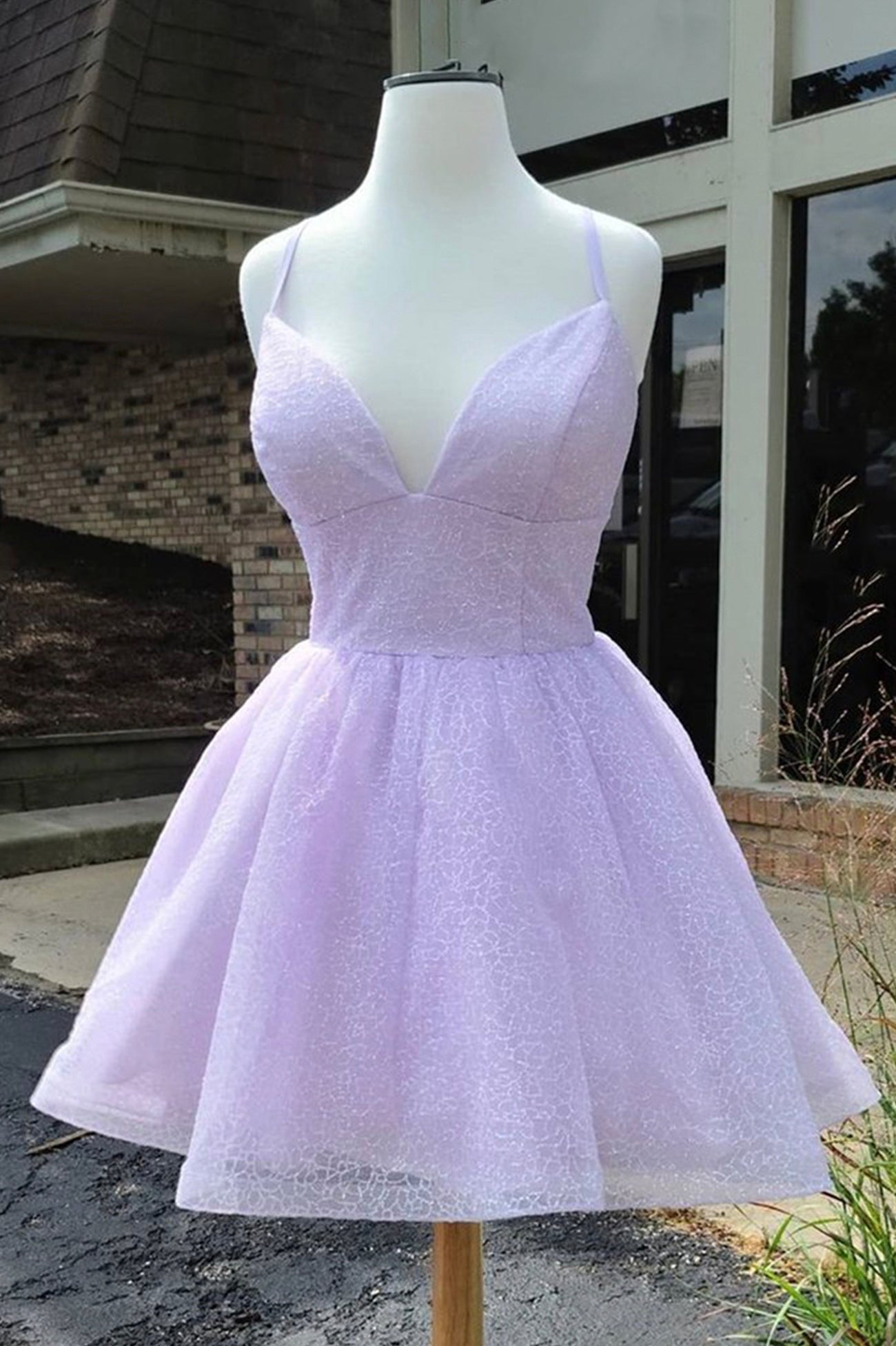 Purple Tulle Short A-Line Prom Dress