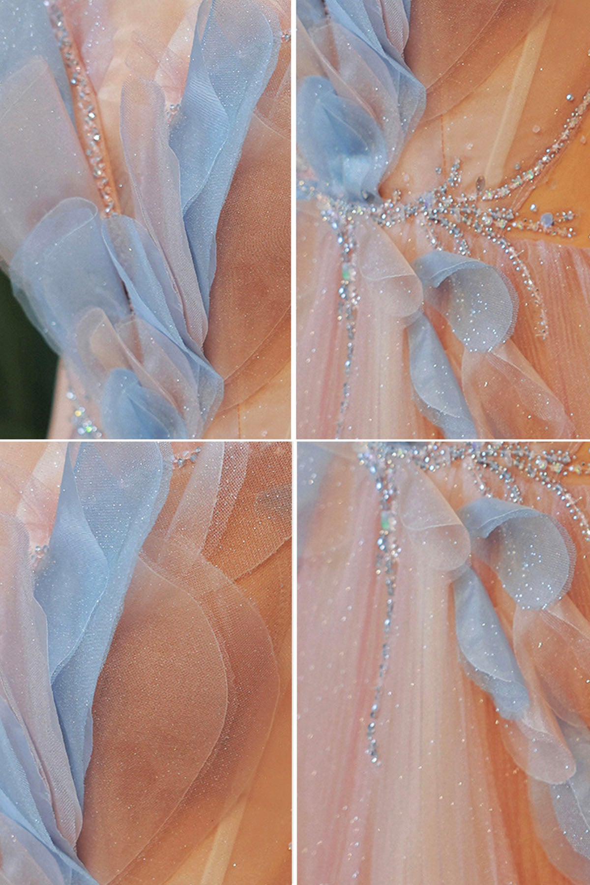 Pink Tulle Sequins Long Prom Dress, Beautiful Off the Shoulder Party Dress