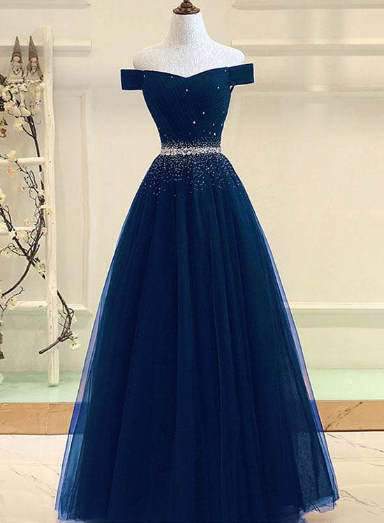 Burgundy Off the Shoulder Floor Length Prom Dress, Burgundy Evening Party Dress