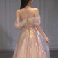 Shiny Sequins Long Prom Dress, Off the Shoulder Formal Evening Dress