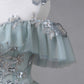 Beautiful Tulle Sequins Long Prom Dress, A-Line Off the Shoulder Party Dress