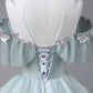 Beautiful Tulle Sequins Long Prom Dress, A-Line Off the Shoulder Party Dress