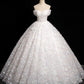 White Tulle Flowers Long A-Line Prom Dresses, Lovely Off the Shoulder Sweet 16 Formal Dresses