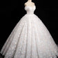 White Tulle Flowers Long A-Line Prom Dresses, Lovely Off the Shoulder Sweet 16 Formal Dresses