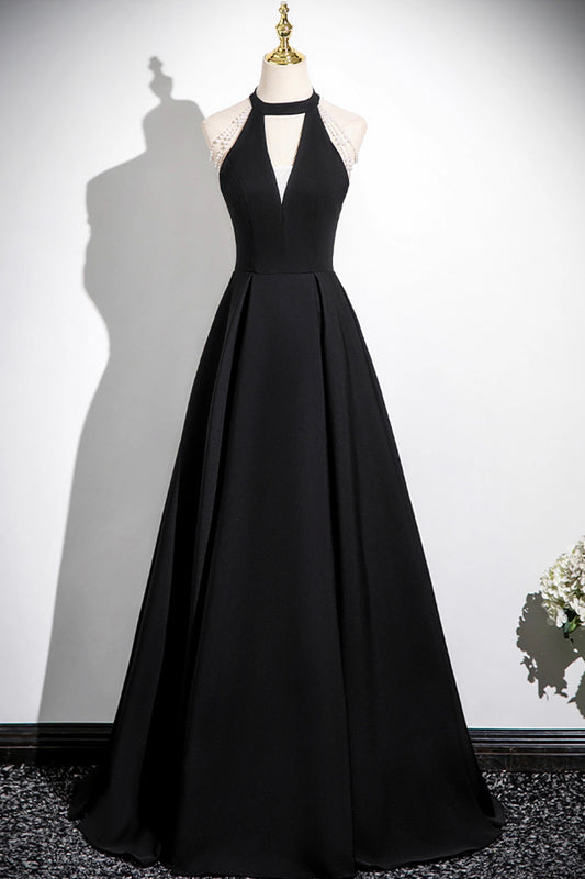 Black A-Line Short Prom Dress, Simple Black Evening Party Dress
