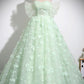 Green Tulle Long A-Line Formal Dress, Beautiful Off the Shoulder Party Dress