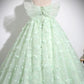 Green Tulle Long A-Line Formal Dress, Beautiful Off the Shoulder Party Dress