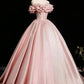 Beautiful Pink Prom Dresses Ball Gown, A-line Backless Prom Formal Dresses