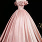 Beautiful Pink Prom Dresses Ball Gown, A-line Backless Prom Formal Dresses