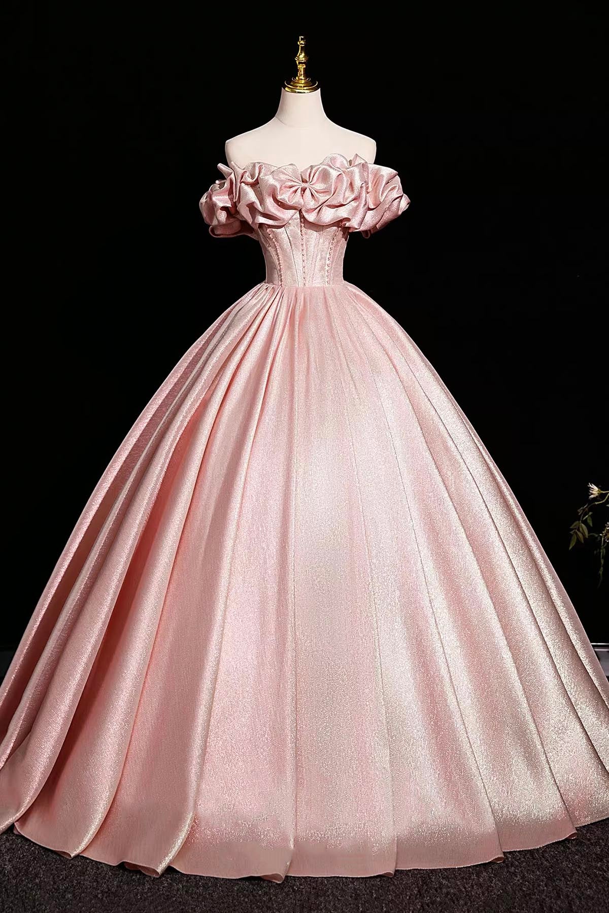 Beautiful Pink Prom Dresses Ball Gown, A-line Backless Prom Formal Dresses