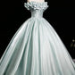 Beautiful Aqua Green  Prom Dresses Ball Gown, A-line Backless Prom Formal Dresses