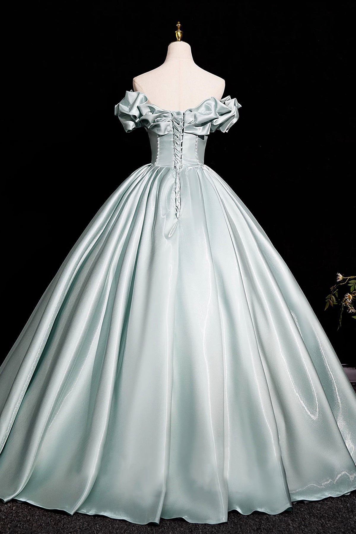 Beautiful Aqua Green  Prom Dresses Ball Gown, A-line Backless Prom Formal Dresses