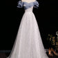 Shiny Tulle Sequins Long Party Dres, Beautiful A-Line Evening Prom Dress