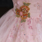 Pink Tulle Sequins Long Prom Dress, Pink A-Line Evening Party Dress