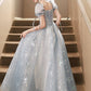 Lovely Tulle Lace Floor Length Prom Dress, Beautiful A-Line Evening Formal Dress