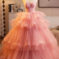 Pink Sweet 16 Dress, Beautiful A-Line Tulle Formal Party Gown