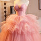 Pink Sweet 16 Dress, Beautiful A-Line Tulle Formal Party Gown