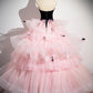 Black Velvet and Pink Tulle Long Prom Gown, Beautiful A-Line Formal Party Gown