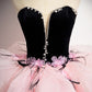 Black Velvet and Pink Tulle Long Prom Gown, Beautiful A-Line Formal Party Gown