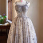 Gray Tulle Sequins Short Prom Dress, A-Line Spaghetti Strap Backless Party Dress