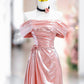 Pink Off the Shoulder Party Dress, Beautiful Backless Floor Length Evening Dress