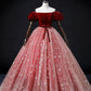 Burgundy Velvet Tulle Long Prom Dress, Elegant Short Sleeve Evening Party Dress