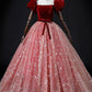 Burgundy Velvet Tulle Long Prom Dress, Elegant Short Sleeve Evening Party Dress