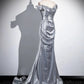 Silver Sequins Floor Length Prom Dress, Mermaid Off the Shoulder Party Dress