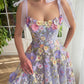 Beautiful A-Line Lilac Tea Length Party Dress with 3D Flowers