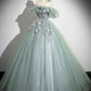Beautiful Tulle Lace Floor Length Prom Dress