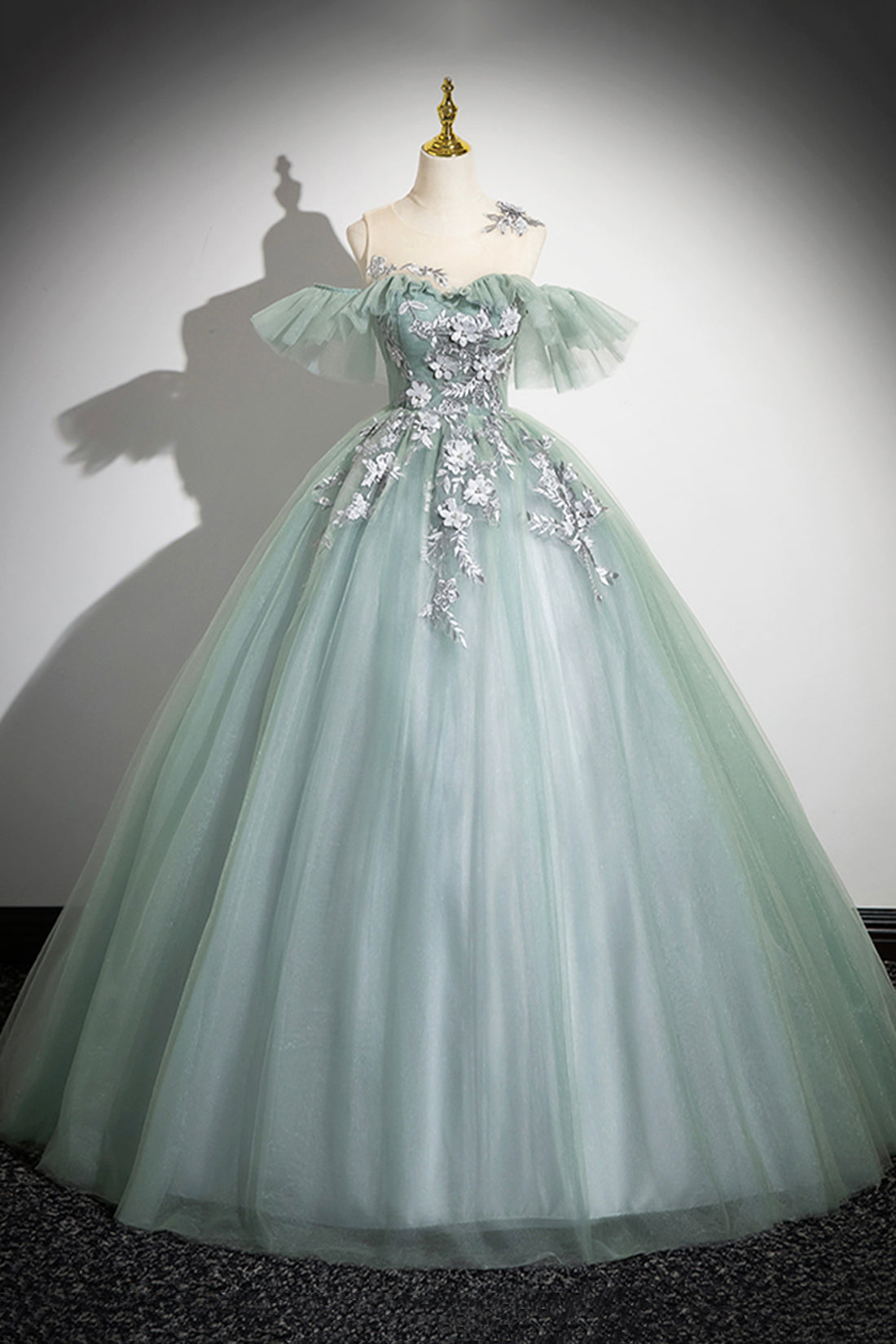 Clothes For Prom Beautiful Tulle Lace Floor Length Prom Dress – girlideas