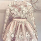 Cute champagne lace short prom dress, homecoming dress