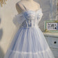 Cute Spaghetti Strap Tulle Lace Short Prom Dress, Off the Shoulder Party Dress