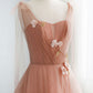 Pink Tulle Long Prom Dress, Beautiful A-Line Evening Party Dress