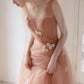 Pink Tulle Long Prom Dress, Beautiful A-Line Evening Party Dress