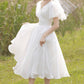 White tulle short prom dress homecoming dress