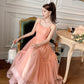 Cute Spaghetti Strap Tulle Short Prom Dress, Pink A-line Homecoming Dress